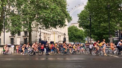 Cyclists strip off as on London streets for the World Naked Bike Ride